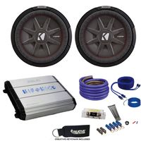 KICKER Two 43CWRT121 12" CompRT Subwoofers & Hifonics ZXX-1200.1D Zeus 1200 Watt Amplifier & Wiring Kit
