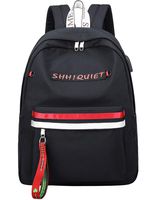 El-fmly Backpack College USB Charging Port Headphone Laptop Cute Bookbag for Girl Teens Boy Black Red Bag