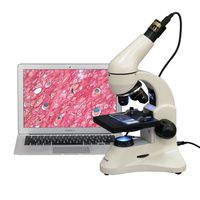 40X-1000X Dual Light Glass Lens All-Metal Student Lab Microscope + USB Digital Camera