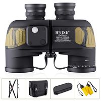 BNISE 10x50 Marine Binoculars for Adults, Waterproof Fogproof BAK4 Prism FMC Lens Binoculars with Illuminated Compass and Rangefinder for Navigation, Boating, Fishing, Water Sports, Hunting