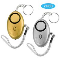 CENDT Personal Alarm, 140DB Self-Defense Electronic Device Security Alarm Emergency Keychain with LED Light for Men Women Kids Students (Silver&Gold)