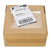 7.5" x 5.5" Clear Adhesive Top Loading Packing List/Shipping Label Envelopes (200 Pack)
