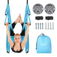INTEY Aerial Yoga Flying Yoga Swing Yoga Hammock Trapeze Sling Inversion Tool for Gym Home Fitness (with Ceiling Anchors)