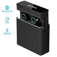 Wireless Earbuds Bluetooth 5.0, Touch Control TWS Bluetooth Headphones with 3400mAh Large Capacity Charging Case, IPX6, Stereo Sound, Build-in Mic for Sports Gym Running