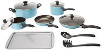Farberware 21894 Dishwasher Safe Nonstick Cookware Pots and Pans Set, 15 Piece, Aqua