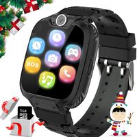 Kids Games Smartwatches for Boys Girls - 1.54" HD Touch Screen Sports Smartwatch Phone with Call Camera Games Recorder Alarm Music Player for Children Days Gifts for Girls 4-7 Years Old (Black)