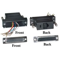 GOWOS Modular Adapter, Black, DB25 Male to RJ45 - Universal Grounded DVI USB HDMI Gender Ethernet Modem Converter Wall Plug Charger