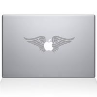 The Decal Guru Cherub Angel Wings MacBook Decal Vinyl Sticker - 15" MacBook Pro (2016 & Newer) - Silver (0155-MAC-15X-S)
