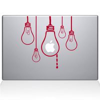 The Decal Guru 0190-MAC-13A-DR Idea Light Bulbs Vinyl Sticker, 13" Macbook Air, Red
