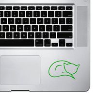 StickAny Palm Series Cat Outline Sticker for MacBook Pro, Chromebook, and Laptops (Green)