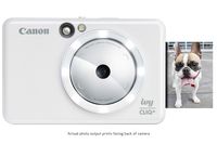 Canon IVY CLIQ+ Instant Camera Printer, Mobile Mini Photo Printer Via Bluetooth(R), Pearl White