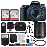 Canon EOS 77D Digital SLR Camera + EF-S 18-135mm f/3.5-5.6 is USM Lens + 32GB Memory Card + Quality Tripod + DC59 Gadget Bag + Slave Flash + Wireless Remote + UV Filter Kit + Full Accessory Bundle