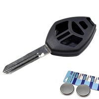 HQRP Remote Key Shell and Two Batteries compatible with Mitsubishi Galant 2006 2007 2008 2009 2010 06 07 08 09 10 Key-Fob Case Cover Smart Key FOB