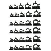 Cable Clips Self-Adhesive Wire Holder Cable Organizer Cord Management Clamps with Adjustable Backed Black (30 Pack)