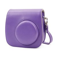 Phetium Soft PU Leather Protective Case with Shoulder Strap and Pocket for Fujifilm Instax Mini 8 8+ / Mini 9 Instant Camera (Purple)
