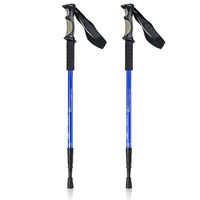 BAFX Products - 2 Pack - Anti Shock Hiking / Walking / Trekking Trail Poles - 1 Pair, Blue, Royal Blue