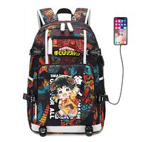 My Hero Academia Anime Boku no Hero Academia Cosplay Backpack Daypack Bookbag Laptop School Bag with USB Charging Port (Color 1A)