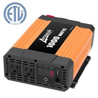 Ampeak 1000W Power Inverter Truck/RV Inverter 12V DC to 110V AC Converter with Dual AC Outlets 2.1A USB Modified Sine Wave Inverter