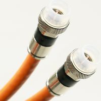 PHAT SATELLITE INTL - 3GHz Direct Burial Underground RG6 Coaxial Cable, Tri-Shield Coax, Gel Coated Braids, Weather Boot Compression Connectors, Satellite Approved, Made in USA (35 feet, Orange)
