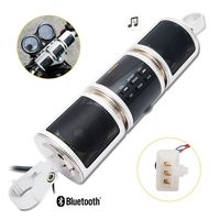 Powersport Speakers, Maso Waterproof 12V HiFi Motorcycle Bluetooth Speaker with Fm Radio Stereo Sound System for ATV Jet Ski Remote Alarm MP3 Player Black Silver