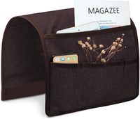 Joywell Sofa Armrest Pocket Organizer,Couch Arm Chair Caddy with 5 Pockets for Magazine, Books, TV Remote Control, Cell Phone, Glasses, iPad (13'' x 35'',Purple)