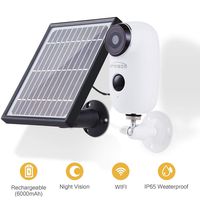CTVISON Indoor/Outdoor Wireless Rechargeable Solar Powered Security Camera System,1080p HD 2-Way Audio Night Vision with PIR Motion Sensor SD Card Slot and Cloud Service