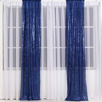 Eternal Beauty Glitter Sequin Backdrop Curtains for Wedding Party Decor, Sequence Christmas Backdrop Curtain (2 Pack, W2 x H8FT,Navy Blue)