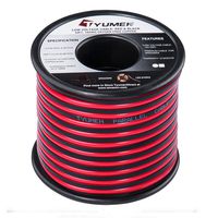 TYUMEN 40 Feet 18 AWG Gauge 2 Conductor Stranded Red Black Car Home Stereo Speaker Audio Cable Electrical Hookup Wire - 99.95% Oxygen Free Copper Wires