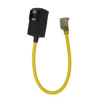 Yellow Jacket 2877 120V/15A Right Angle GFCI 12/3 SJTW 2' Cord Set with Lighted Receptacle