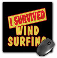 3Drose LLC 8 X 8 X 0.25 Inches Mouse Pad, I Survived Windsurfing Survial Pride and Humor Design (Mp_118465_1)