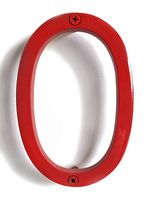 NACH hh-sdw6-red-0 House Address Number Floating Shadow, Glossy Red #0