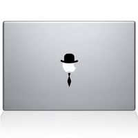 The Decal Guru Top Hat and Tie MacBook Decal Vinyl Sticker - 13" MacBook Air - Black (1198-MAC-13A-BLA)