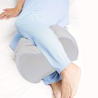 Ergonomic Knee Pillow for Side Sleepers - Orthopedic Memory Foam Knee Pillow for Spine Alignment & Back Pain - Soft Cover with Stabilizing Strap - Knee Wedge Pillow for Deep Night's Sleep