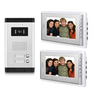 AMOCAM 2 Units Apartment Video Intercom System,Video Door Phone Kit, 1 pcs Night Vision Camera, 2 pcs 7 Inches Monitor Wired Video Doorbell System, Support Monitoring, Unlock, Dual way intercom
