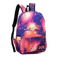 Casual Laptop Backpack Starry Sky Bookbag Rucksack Lightweight School Bag for Women Mens (Starry Sky Red)