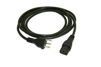 Interpower 86394000 Italian Cord Set, CEI 23-50 S11 Plug Type, IEC 60320 C13 Connector Type, Black Plug Color, Black Cable Color, 10A Amperage, 250VAC Voltage, 2.5m Length
