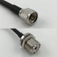 12 inch RGU178 MINI UHF MALE to UHF Female BULKHEAD Pigtail Jumper RF coaxial cable 50ohm High Quality Quick USA Shipping