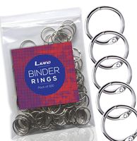 LIVINO 100 pcs Binder Rings, 1 Inch Nickel Plated Metal Book Rings, Loose Leaf Binder Rings for School, Home, Office and Key Rings Or Key Chain for Documents and Flash Card Binder
