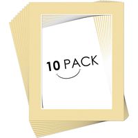 Golden State Art, Pack of 10, 16x20 for 12x16 Compatible Beige Color Picture Photo Mat -White-core, Acid-Free - Great for Frames, Artwork, Prints, Pictures