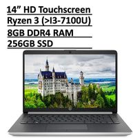 Newest Flagship 2019 HP 14 14" Micro-Edge Touchscreen Laptop Computer PC, AMD Ryzen 3 3200U 2.6GHz /Radeon Vega 3, 8GB RAM 256GB SSD, USB Type-C HDMI BT RJ-45 WiFi HD Webcam Win 10-Accessory Bundle