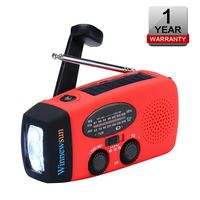 Emergency Radio Weather Radio Solar Crank AM/FM NOAA Radio with 1000mAh Power Bank LED Flashlight and USB Cell Phone Charger for Outdoor Survival and Household Emergency