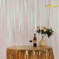 LQIAO Changed White Sequin Backdrop Background 8FTx8FT,Sequin Curtain Backdrop Photo Booth Wedding Props Glitter Party Background Decorations, Pocket 8x8FT(240x245cm)