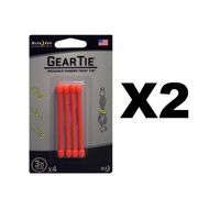 Nite Ize Gear Tie 3" Bright Orange Reusable Rubber Twisty Ties (2-Pack of 4)