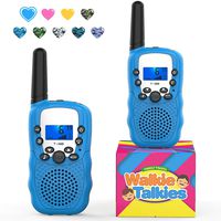 Toy Two-Way-Radios for Kids Years Old, Topsung T388 GMRS Walkie-Talkie Kids Boys Long Distance / VOX Walki-Talki Larga Distancia with Mic Flashlight for Family Travel Camping Hiking (Blue 2 Pack)