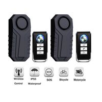 SuperInk 2 Set Wireless Motorcycle Bicycle Bike Anti-Theft Burglar Vibration Security Alarm Waterproof Super Loud 113dB Remote Control Bell