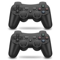 PS3 Controller 2 Pack Wireless 6-axis Dual Shock Gaming Controller for Sony Playstation 3 with Charging Cord (PS3 Controller 2 Pack, Black)