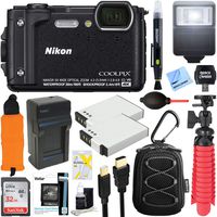 Nikon COOLPIX W300 16MP 4k Ultra HD Waterproof Digital Camera (Black) + 32GB Memory & Flash Deluxe Accessory Bundle
