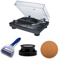 Audio-Technica AT-LP120-USB Professional Turntable with Knox Gear Anti Static Cork Mat, Record Weight Stabilizer and Record Cleaning Roller