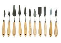 CONDA 11 Piece Stainless Steel Spatula Palette Knife Palette Knife Painting Wood Handle