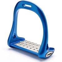 LORENZINI Titanium - Horse Riding - 2 English Stirrups for Saddle - Jumping - Sky Blue - Made in Italy